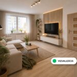 3-izbový byt po kompletnej rekonštrukcii, Rúbanisko III, Lučenec – vizualizácia zariadenia obývacej izby